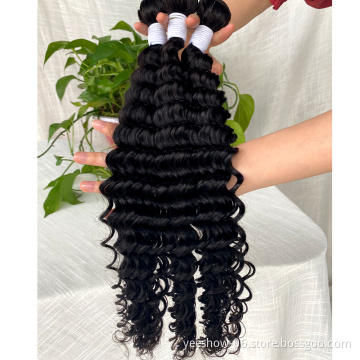 Human hair weft, Free sample 7a 22" mink brazilian deep wave hair piece virgin hair bundles